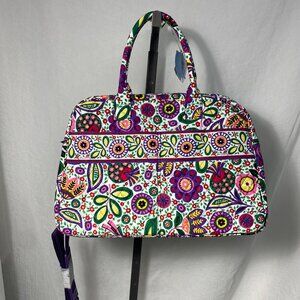 Vera Bradley Green/Purple Quilted Travel Bag